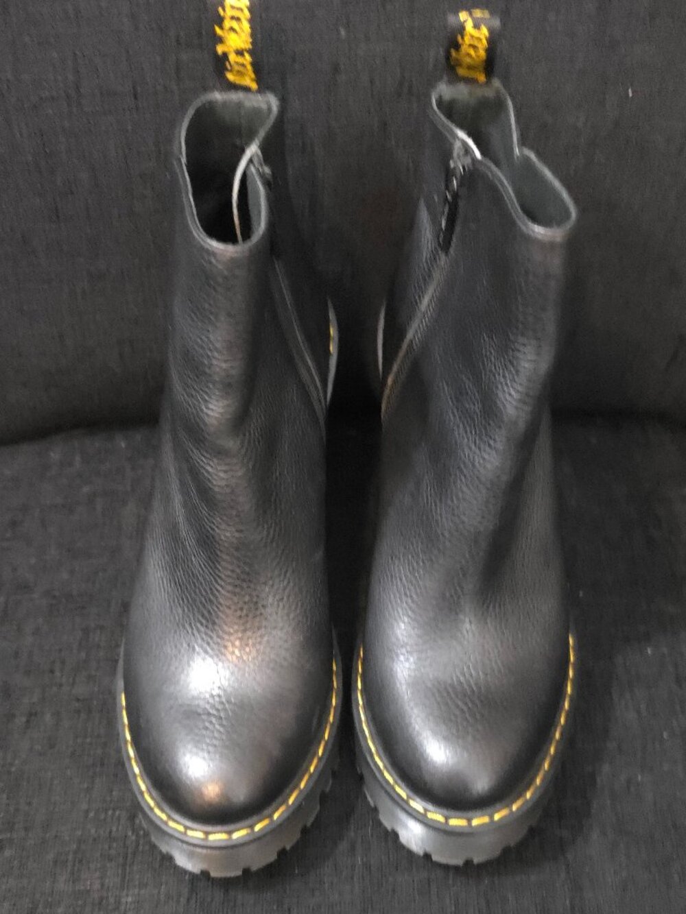Dr. Martens Magdalena Black Leather High Heeled Ankle Zipp Boots -Womans' Size 9 - Picture 3 of 10